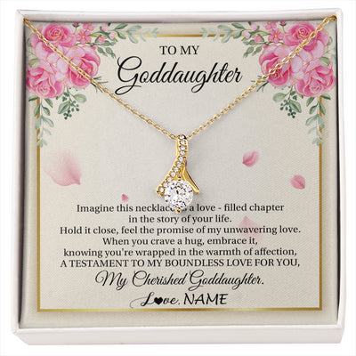 Alluring Beauty Necklace 18K Yellow Gold Finish | 1 | Personalized To My Goddaughter From Aunt Imagine This Necklace As A Love Goddaughter Birthday Graduation Christmas Customized Gift Box Message Card | siriusteestore