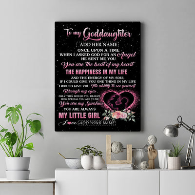Personalized To My Goddaughter From Godfather Canvas Once Upon A Time Birthday Graduation Gifts For Goddaughter Gifts Christmas Custom Wall Art Print Framed Canvas | siriusteestore