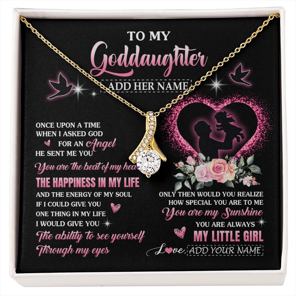 Alluring Beauty Necklace 18K Yellow Gold Finish | 1 | Personalized To My Goddaughter From Godfather Necklace Once Upon A Time Birthday Graduation Gifts For Goddaughter Gifts Christmas Custom Gift Box Message Card | siriusteestore.myshopify