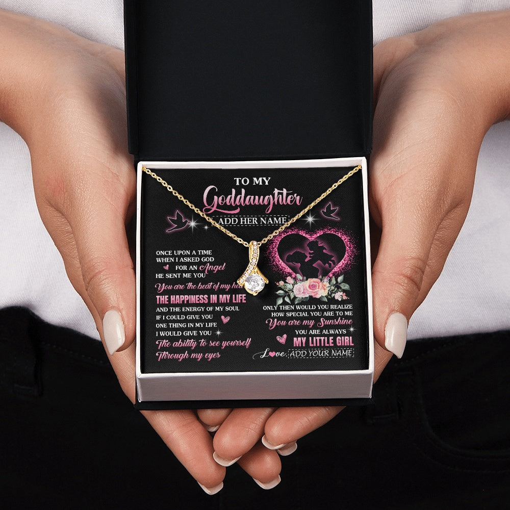 Alluring Beauty Necklace 18K Yellow Gold Finish | 2 | Personalized To My Goddaughter From Godmother Necklace Once Upon A Time Birthday Graduation Gifts For Goddaughter Gifts Christmas Custom Gift Box Message Card | siriusteestore.myshopify