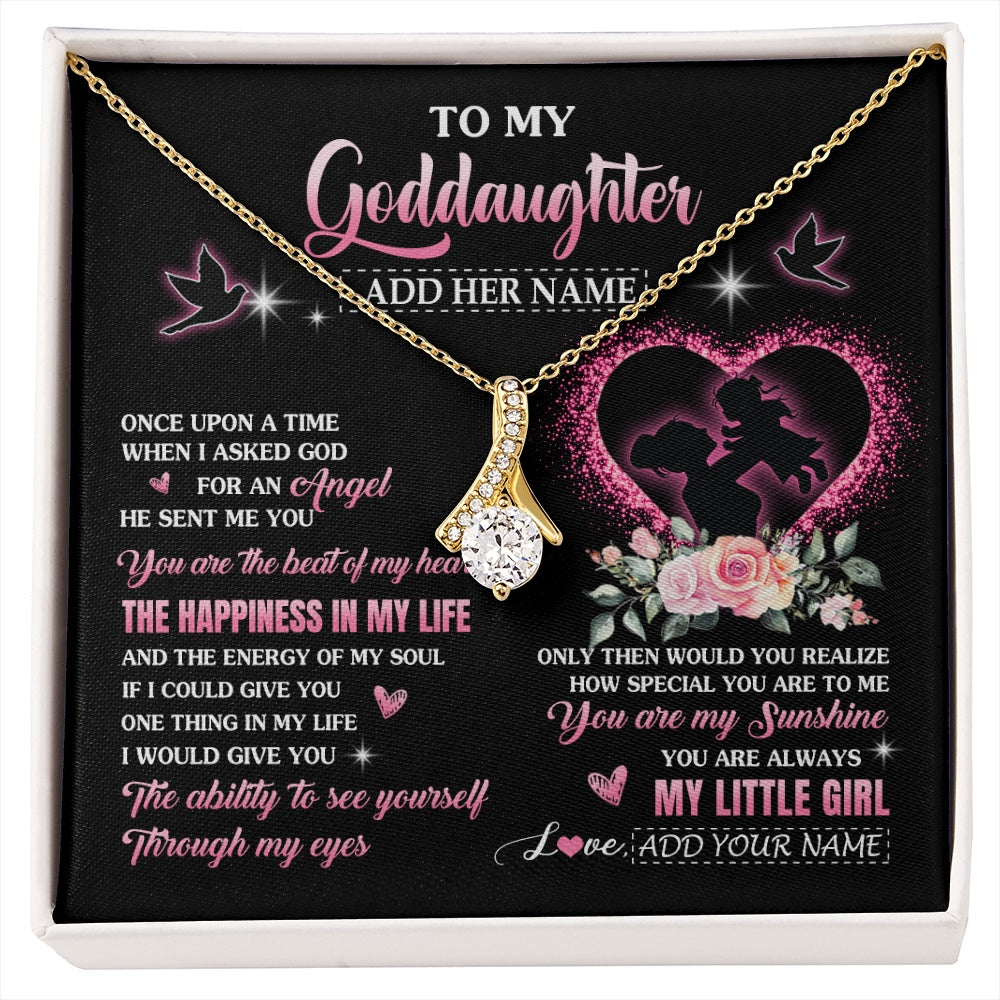 Alluring Beauty Necklace 18K Yellow Gold Finish | 1 | Personalized To My Goddaughter From Godmother Necklace Once Upon A Time Birthday Graduation Gifts For Goddaughter Gifts Christmas Custom Gift Box Message Card | siriusteestore.myshopify