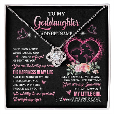 Love Knot Necklace 14K White Gold Finish | 1 | Personalized To My Goddaughter From Godmother Necklace Once Upon A Time Birthday Graduation Gifts For Goddaughter Gifts Christmas Custom Gift Box Message Card | siriusteestore.myshopify