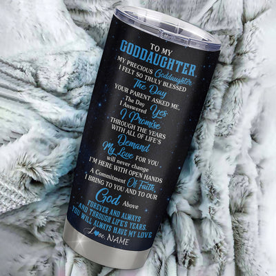 Personalized To My Goddaughter From Godmother Stainless Steel Tumbler Cup Lion My Precious Goddaughter Birthday Graduation Christmas Travel Mug | siriusteestore