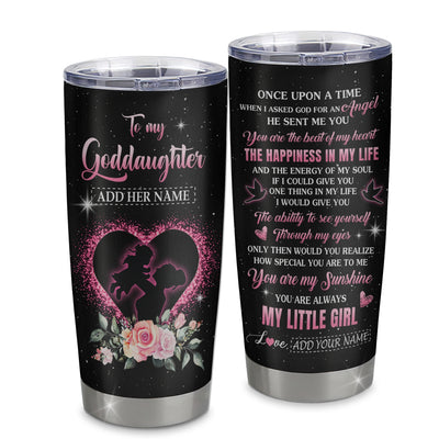Personalized To My Goddaughter From Godmother Tumbler Once Upon A Time Birthday Graduation Gifts For Goddaughter Gifts Christmas Custom Stainless Steel Cup Travel Mug | siriusteestore