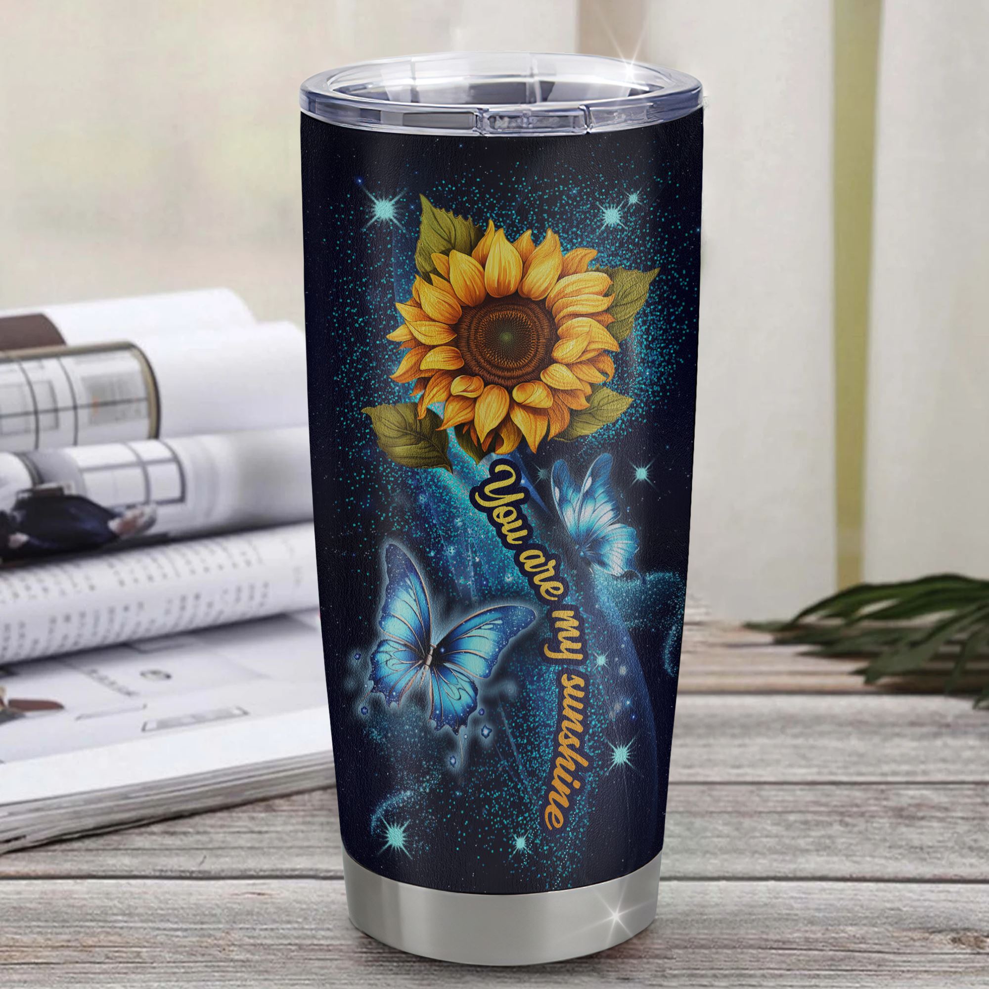 Personalized To My Goddaughter Gift Tumbler From Aunt Stainless Steel Cup Sunflower My Baby Girl Goddaughter Birthday Graduation Christmas Custom Travel Mug | siriusteestore