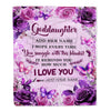 Personalized To My Goddaughter Gifts Blanket From Aunt Purple Floral Birthday Gifts For Goddaughter Graduation Christmas Custom Fleece Throw Blanket | siriusteestore