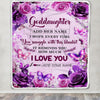 Personalized To My Goddaughter Gifts Blanket From Aunt Purple Floral Birthday Gifts For Goddaughter Graduation Christmas Custom Fleece Throw Blanket | siriusteestore