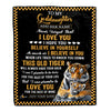 Personalized To My Goddaughter Gifts Blanket From Aunt Uncle This Old Tiger Love You Goddaughter Birthday Gifts Graduation Christmas Customized Fleece Blanket | siriusteestore
