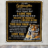 Personalized To My Goddaughter Gifts Blanket From Aunt Uncle This Old Tiger Love You Goddaughter Birthday Gifts Graduation Christmas Customized Fleece Blanket | siriusteestore