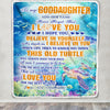 Personalized To My Goddaughter Gifts Blanket From Aunt Uncle This Old Turtle Love You Goddaughter Birthday Gifts Graduation Christmas Custom Fleece Blanket | siriusteestore