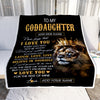 Personalized To My Goddaughter Gifts Blanket From Godfather Aunt Laugh Love Live Lion Goddaughter Happy Birthday Gifts Graduation Christmas Fleece Blanket | siriusteestore
