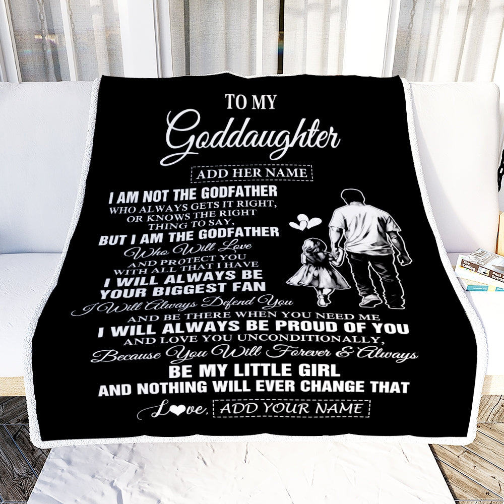 Personalized To My Goddaughter Gifts Blanket From Godfather Biggest Fan Birthday Gifts For Goddaughter From Godfather Aunt Christmas Custom Fleece Blanket | siriusteestore