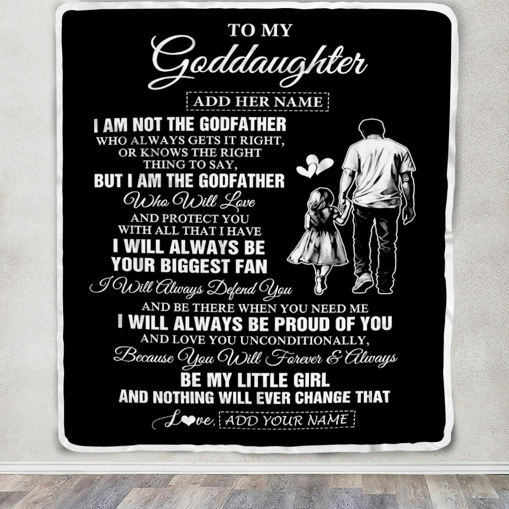 Personalized To My Goddaughter Gifts Blanket From Godfather Biggest Fan Birthday Gifts For Goddaughter From Godfather Aunt Christmas Custom Fleece Blanket | siriusteestore