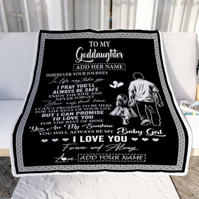 Personalized To My Goddaughter Gifts Blanket From Godfather Wherever Your Journey In Life Goddad Goddaughter Birthday Gifts Christmas Customized Fleece Blanket | siriusteestore