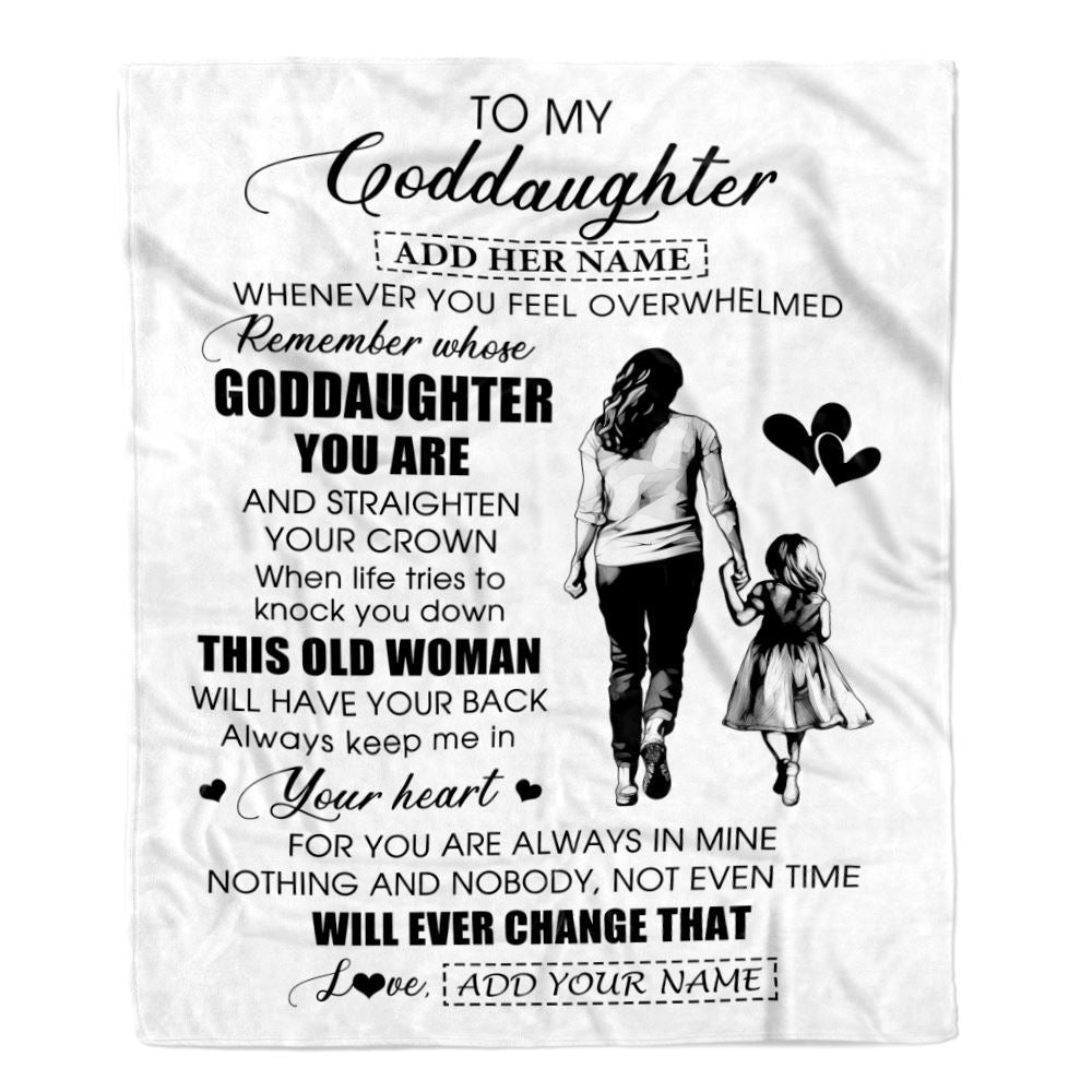 Personalized To My Goddaughter Gifts Blanket From Godmother Aunt Whenever Woman Unique Birthday Gifts For Goddaughter Graduation Christmas Fleece Blanket | siriusteestore