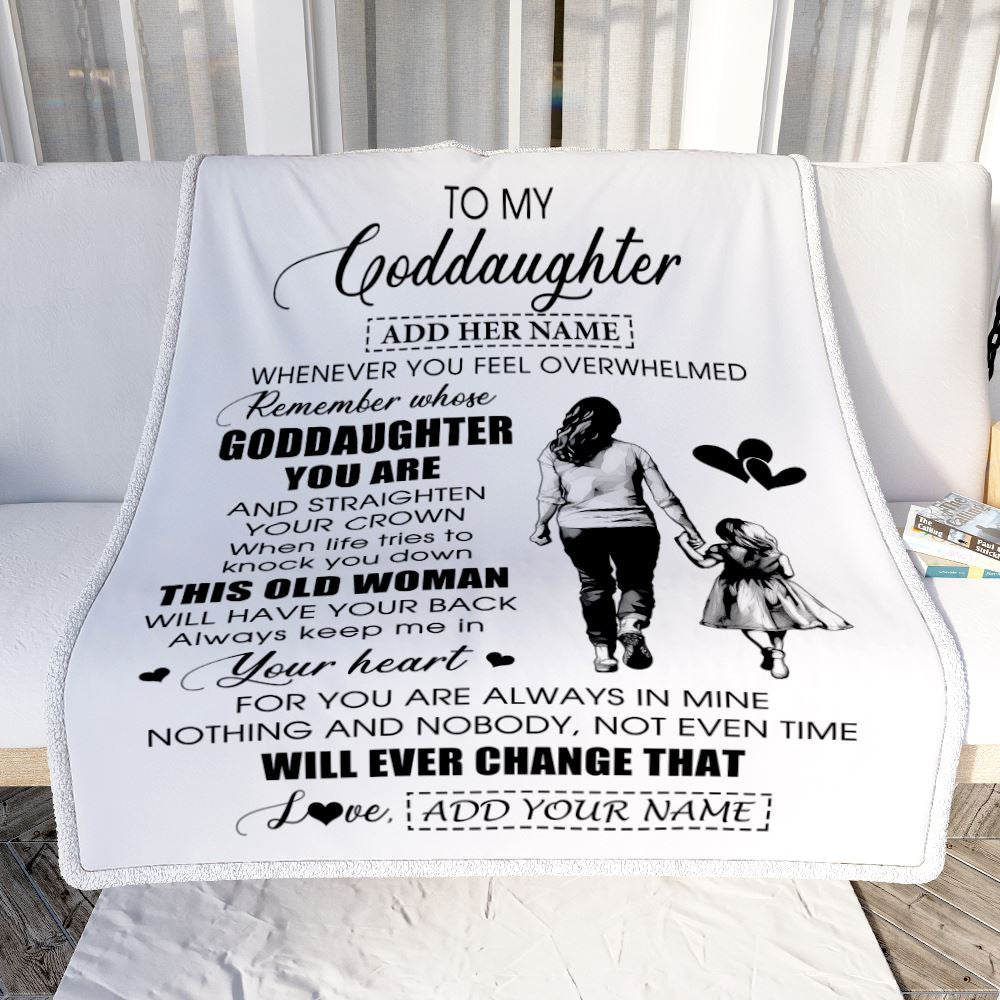 Personalized To My Goddaughter Gifts Blanket From Godmother Aunt Whenever Woman Unique Birthday Gifts For Goddaughter Graduation Christmas Fleece Blanket | siriusteestore