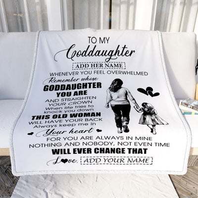 Personalized To My Goddaughter Gifts Blanket From Godmother Aunt Whenever Woman Unique Birthday Gifts For Goddaughter Graduation Christmas Fleece Blanket | siriusteestore