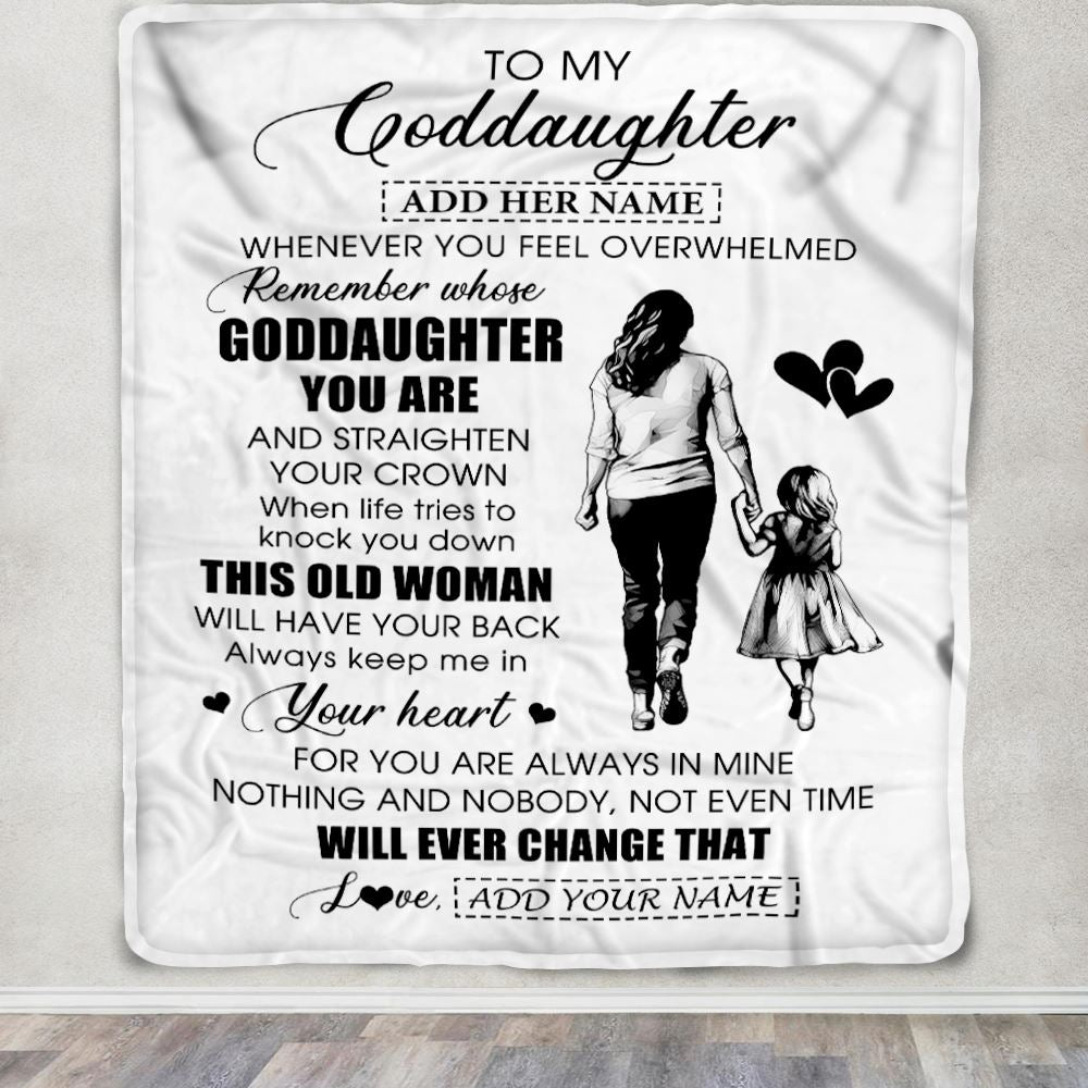 Personalized To My Goddaughter Gifts Blanket From Godmother Aunt Whenever Woman Unique Birthday Gifts For Goddaughter Graduation Christmas Fleece Blanket | siriusteestore