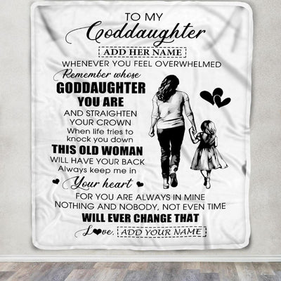 Personalized To My Goddaughter Gifts Blanket From Godmother Aunt Whenever Woman Unique Birthday Gifts For Goddaughter Graduation Christmas Fleece Blanket | siriusteestore