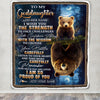 Personalized To My Goddaughter Gifts Blanket From Godmother Godfather I Wish You The Strength Bear Goddaughter Birthday Gifts Christmas Fleece Blanket | siriusteestore