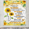 Personalized To My Goddaughter Gifts Blanket From Godmother Godfather I Wish You The Strength Sunflower Goddaughter Birthday Gifts Christmas Fleece Blanket | siriusteestore