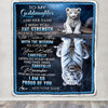 Personalized To My Goddaughter Gifts Blanket From Godmother Godfather I Wish You The Strength White Tier Goddaughter Birthday Gifts Christmas Fleece Blanket | siriusteestore