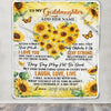 Personalized To My Goddaughter Gifts Blanket From Godmother Laugh Love Live Sunflower Goddaughter Birthday Gifts Graduation Christmas Bedroom Fleece Blanket | siriusteestore