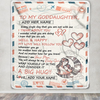 Personalized To My Goddaughter Gifts Blanket From Godmother Long Distance Letter Blanket For Goddaughter Birthday Gifts Graduation Christmas Fleece Blanket | siriusteestore