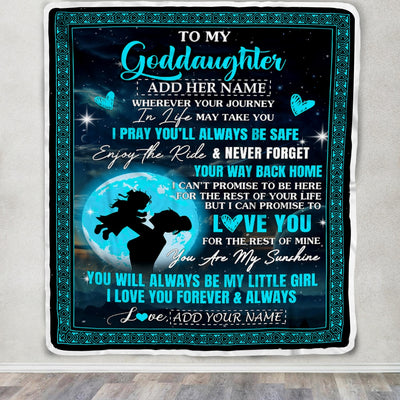 Personalized To My Goddaughter Gifts Blanket From Godmother Promise To Love You Gifts For Goddaughter Birthday Graduation Christmas Custom Fleece Throw Blanket | siriusteestore