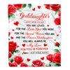 Personalized To My Goddaughter Gifts Blanket From Godmother Rose Flower Present For Adult Birthday Gifts For Goddaughter Christmas Custom Fleece Blanket | siriusteestore