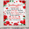 Personalized To My Goddaughter Gifts Blanket From Godmother Rose Flower Present For Adult Birthday Gifts For Goddaughter Christmas Custom Fleece Blanket | siriusteestore
