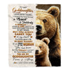 Personalized To My Goddaughter Gifts Blanket From Godmother Uncle I Close My Eyes Bear Goddaughter Birthday Gifts Graduation Christmas Fleece Throw Blanket | siriusteestore