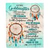 Personalized To My Goddaughter Gifts Blanket From Godmother Uncle I Wish You The Strength Dream Catcher Goddaughter Birthday Gifts Christmas Fleece Blanket | siriusteestore