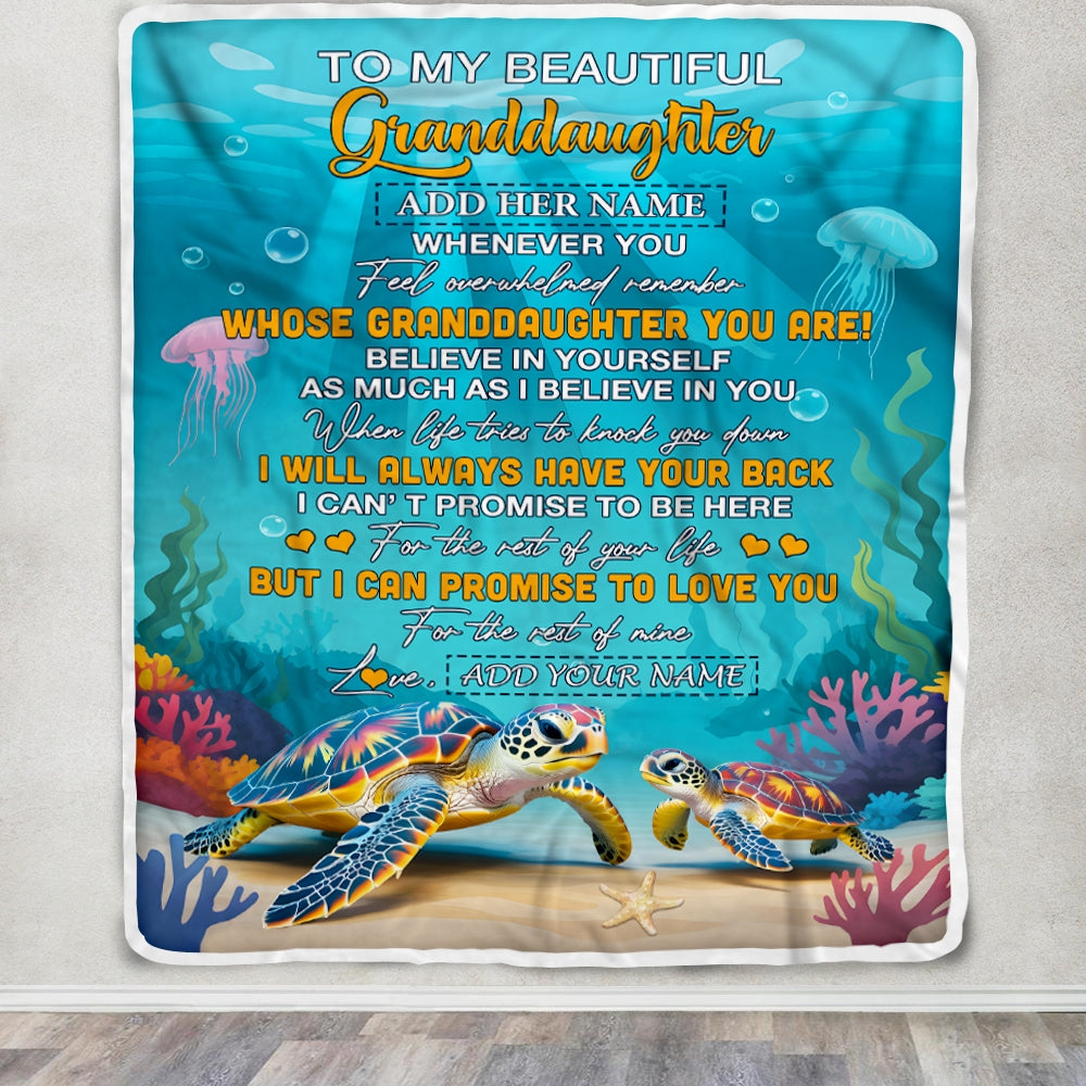 Personalized To My Goddaughter Gifts Blanket From Godmother Uncle Whenever You Feel Turtle Goddaughter Birthday Gifts Graduation Christmas Fleece Blanket | siriusteestore