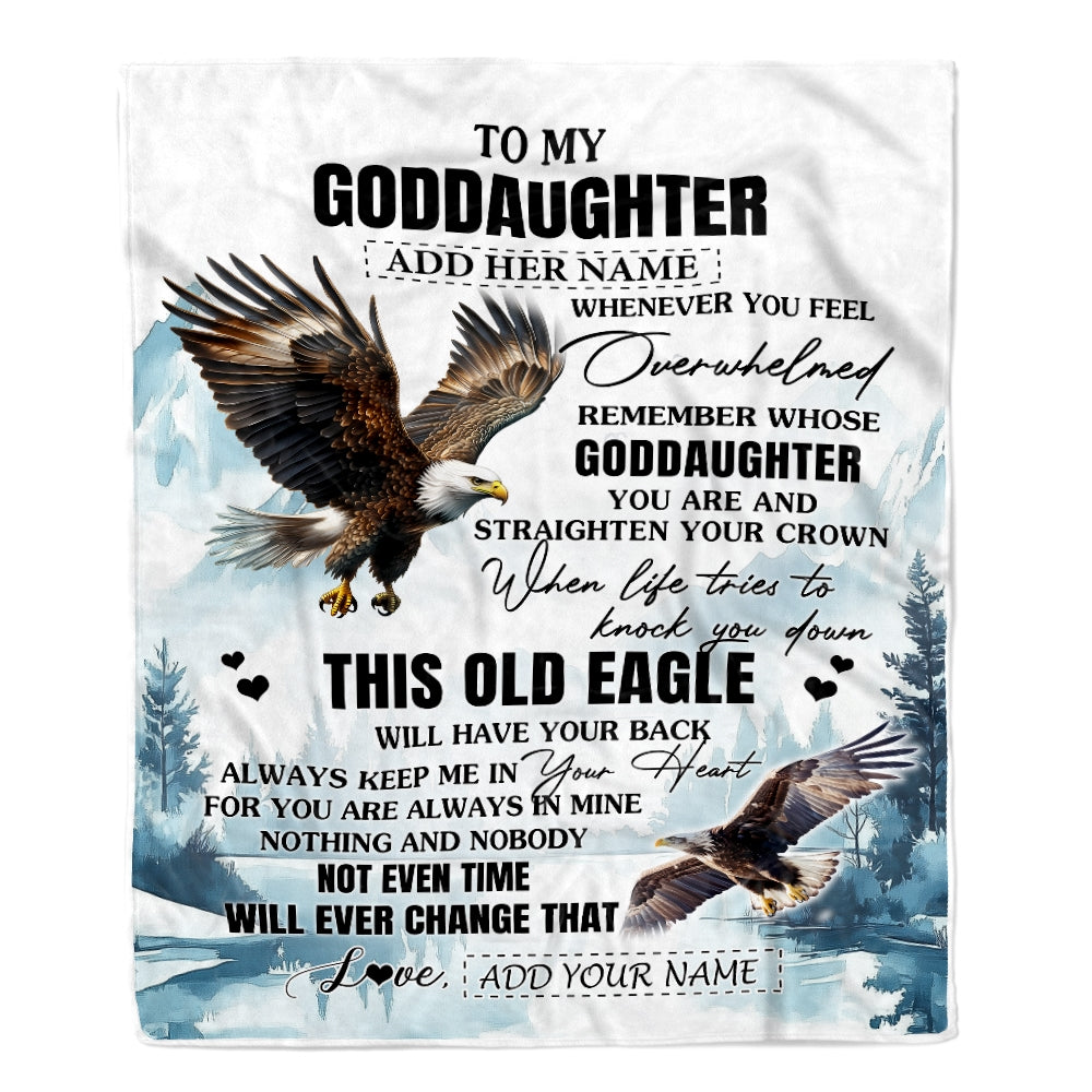Personalized To My Goddaughter Gifts Blanket From Godmother Whenever Eagle Unique Birthday Gifts For Goddaughter Graduation Christmas Custom Fleece Blanket | siriusteestore