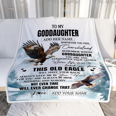 Personalized To My Goddaughter Gifts Blanket From Godmother Whenever Eagle Unique Birthday Gifts For Goddaughter Graduation Christmas Custom Fleece Blanket | siriusteestore