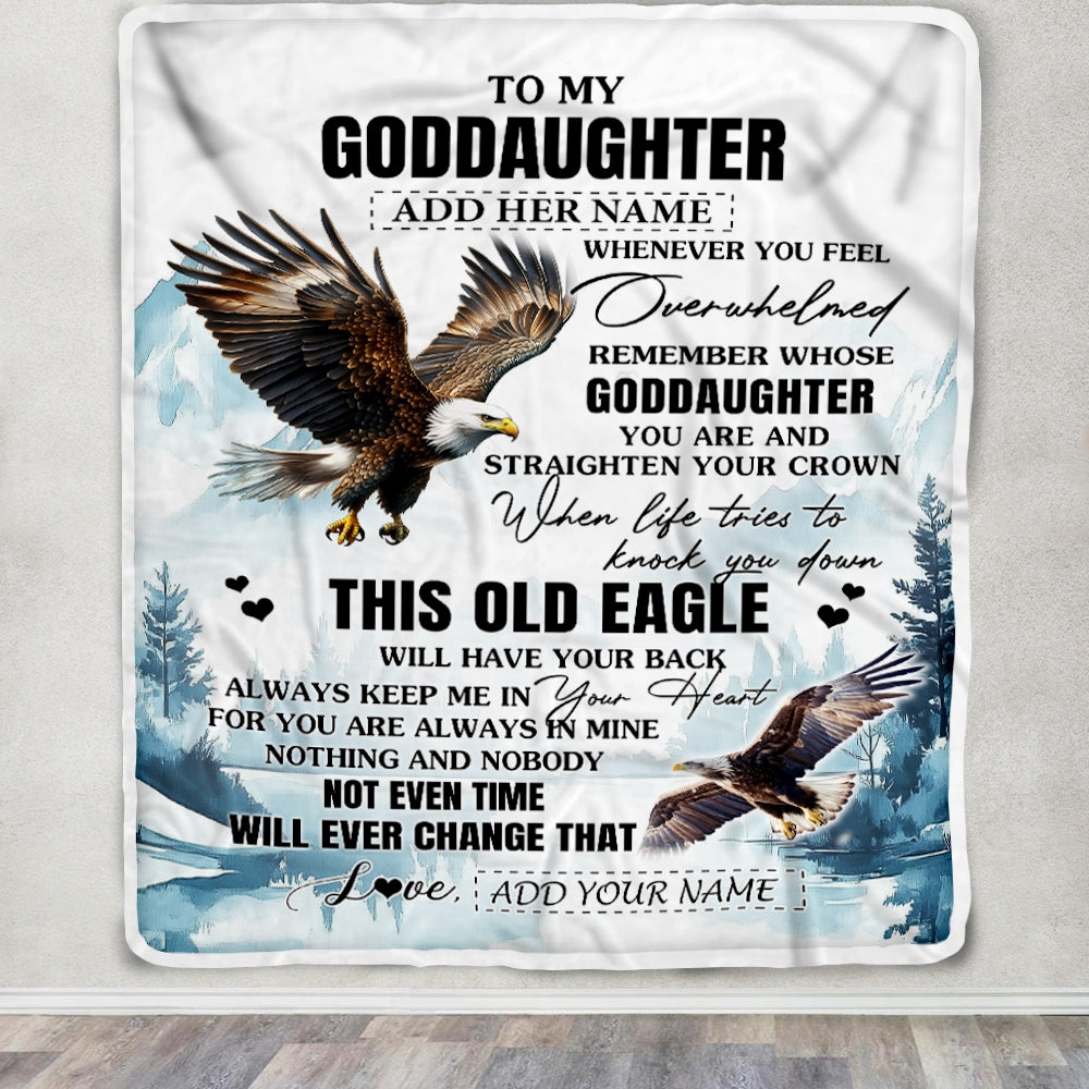 Personalized To My Goddaughter Gifts Blanket From Godmother Whenever Eagle Unique Birthday Gifts For Goddaughter Graduation Christmas Custom Fleece Blanket | siriusteestore