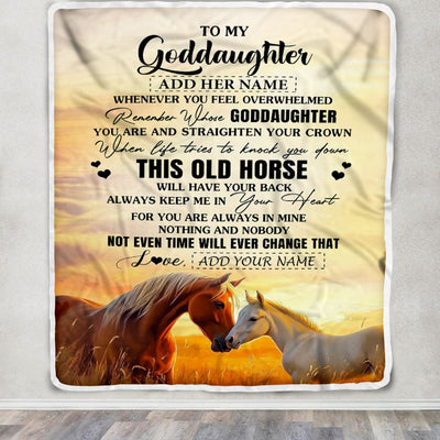 Personalized To My Goddaughter Gifts Blanket From Godmother Whenever Horse Unique Birthday Gifts For Goddaughter Graduation Christmas Custom Fleece Blanket | siriusteestore