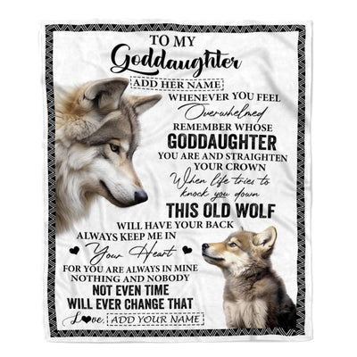 Personalized To My Goddaughter Gifts Blanket From Godmother Whenever Wolf Unique Birthday Gifts For Goddaughter Graduation Christmas Custom Fleece Blanket | siriusteestore