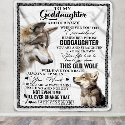 Personalized To My Goddaughter Gifts Blanket From Godmother Whenever Wolf Unique Birthday Gifts For Goddaughter Graduation Christmas Custom Fleece Blanket | siriusteestore