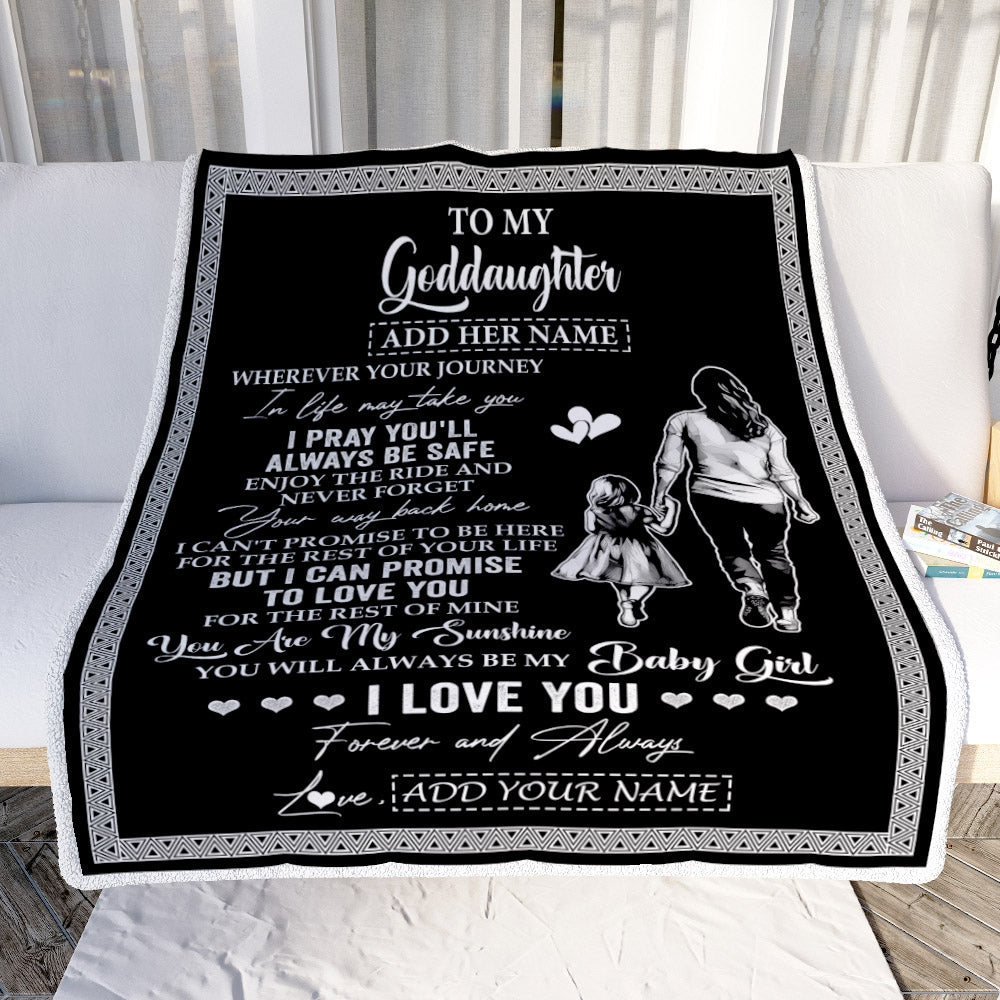 Personalized To My Goddaughter Gifts Blanket From Godmother Wherever Your Journey In Life Aunt Goddaughter Birthday Gifts Christmas Customized Fleece Blanket | siriusteestore