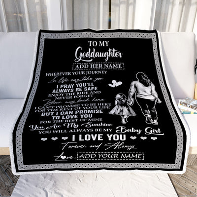 Personalized To My Goddaughter Gifts Blanket From Godmother Wherever Your Journey In Life Aunt Goddaughter Birthday Gifts Christmas Customized Fleece Blanket | siriusteestore