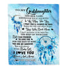 Personalized To My Goddaughter Gifts Blanket From Godmother Wherever Your Journey In Life Dream Catcher Goddaughter Birthday Gifts Warm Customized Fleece Throw Blanket | siriusteestore