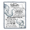 Personalized To My Goddaughter Gifts Blanket From Godmother Wherever Your Journey In Life Elephant Goddaughter Birthday Gifts Warm Customized Fleece Blanket | siriusteestore