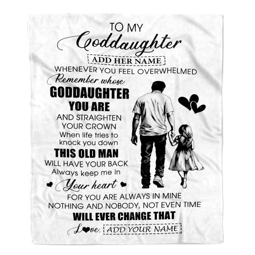 Personalized To My Goddaughter Gifts Blanket From Uncle Whenever Man Unique Birthday Gifts For Goddaughter Graduation Christmas Custom Fleece Throw Blanket | siriusteestore