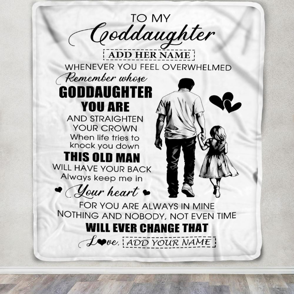 Personalized To My Goddaughter Gifts Blanket From Uncle Whenever Man Unique Birthday Gifts For Goddaughter Graduation Christmas Custom Fleece Throw Blanket | siriusteestore