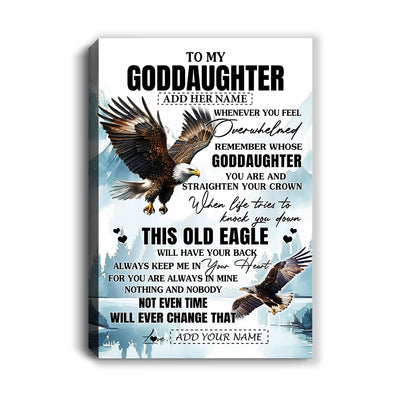Personalized To My Goddaughter Gifts Canvas From Godmother Whenever Eagle Unique Birthday Gifts For Goddaughter Graduation Christmas Custom Wall Art Framed Canvas | siriusteestore