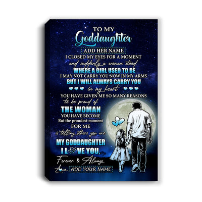 Personalized To My Goddaughter Gifts Canvas From Uncle I Closed My Eyes For A Moment Goddaughter Birthday Graduation Christmas Custom Wall Art Print Framed Canvas | siriusteestore