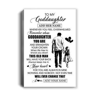 Personalized To My Goddaughter Gifts Canvas From Uncle Whenever Man Unique Birthday Gifts For Goddaughter Graduation Christmas Custom Wall Art Print Framed Canvas | siriusteestore