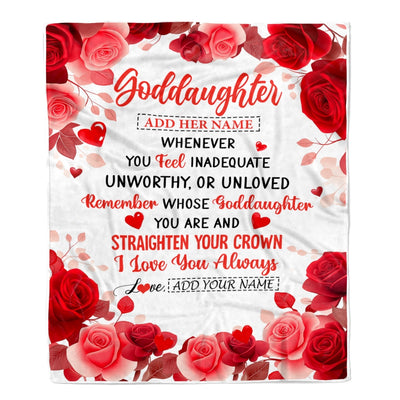 Personalized To My Goddaughter Gifts From Aunt Blanket Rose Flower Anniversary Birthday Gifts Goddaughter Graduation Christmas Custom Fleece Throw Blanket | siriusteestore